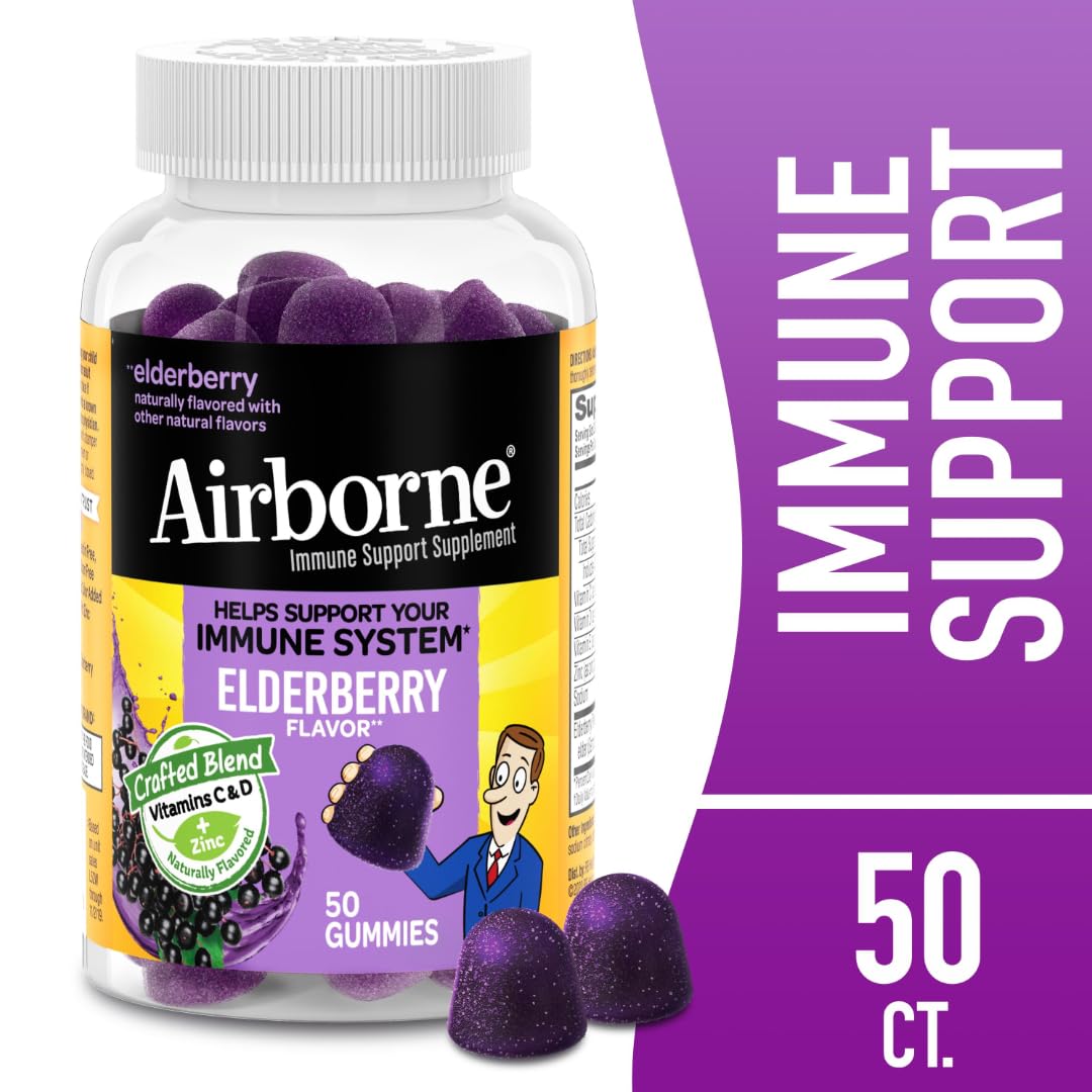 Airborne black elderberry extract supplement with zinc and vitamin c nutrition facts panel