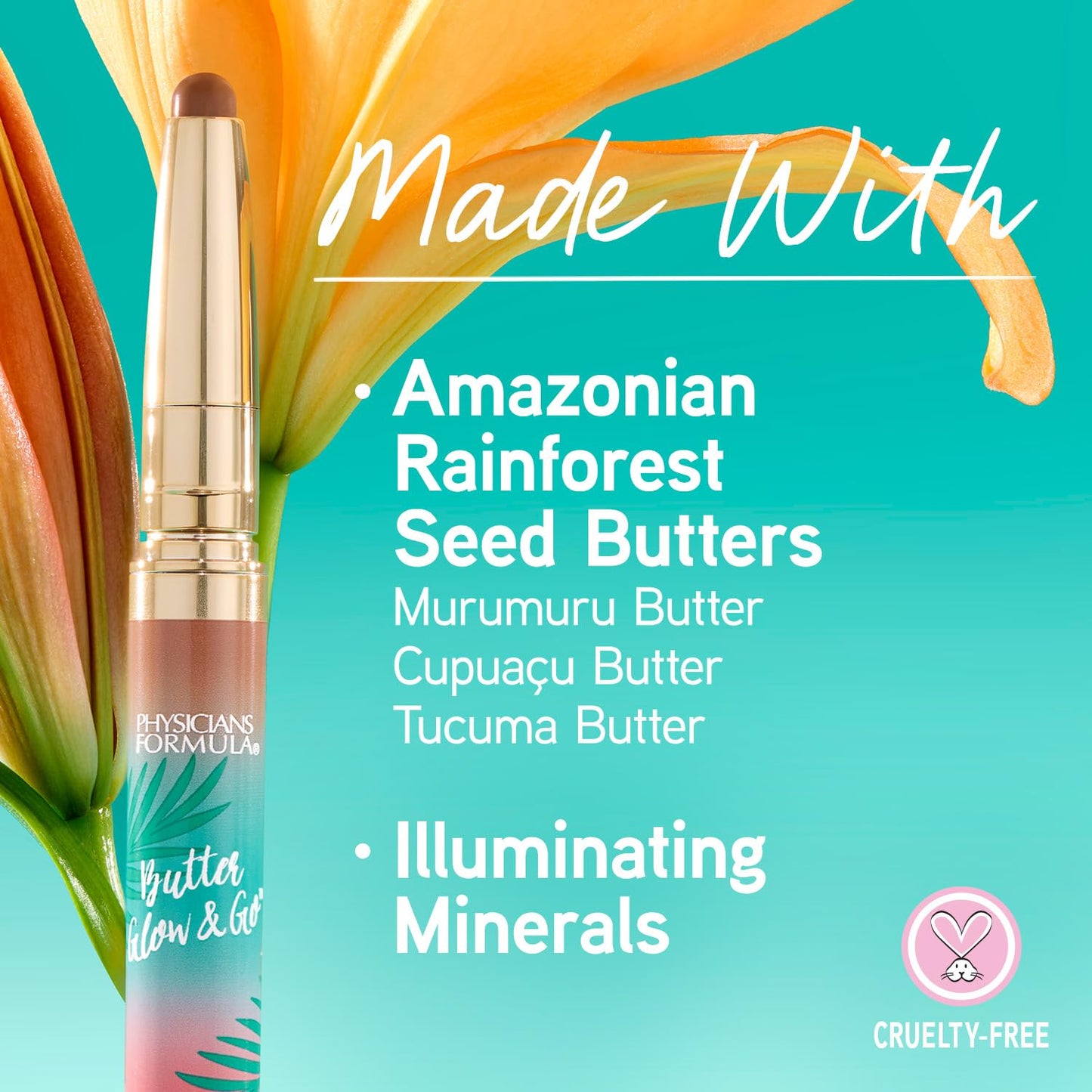 Physicians Formula Murumuru butter infused contour stick packaging details.