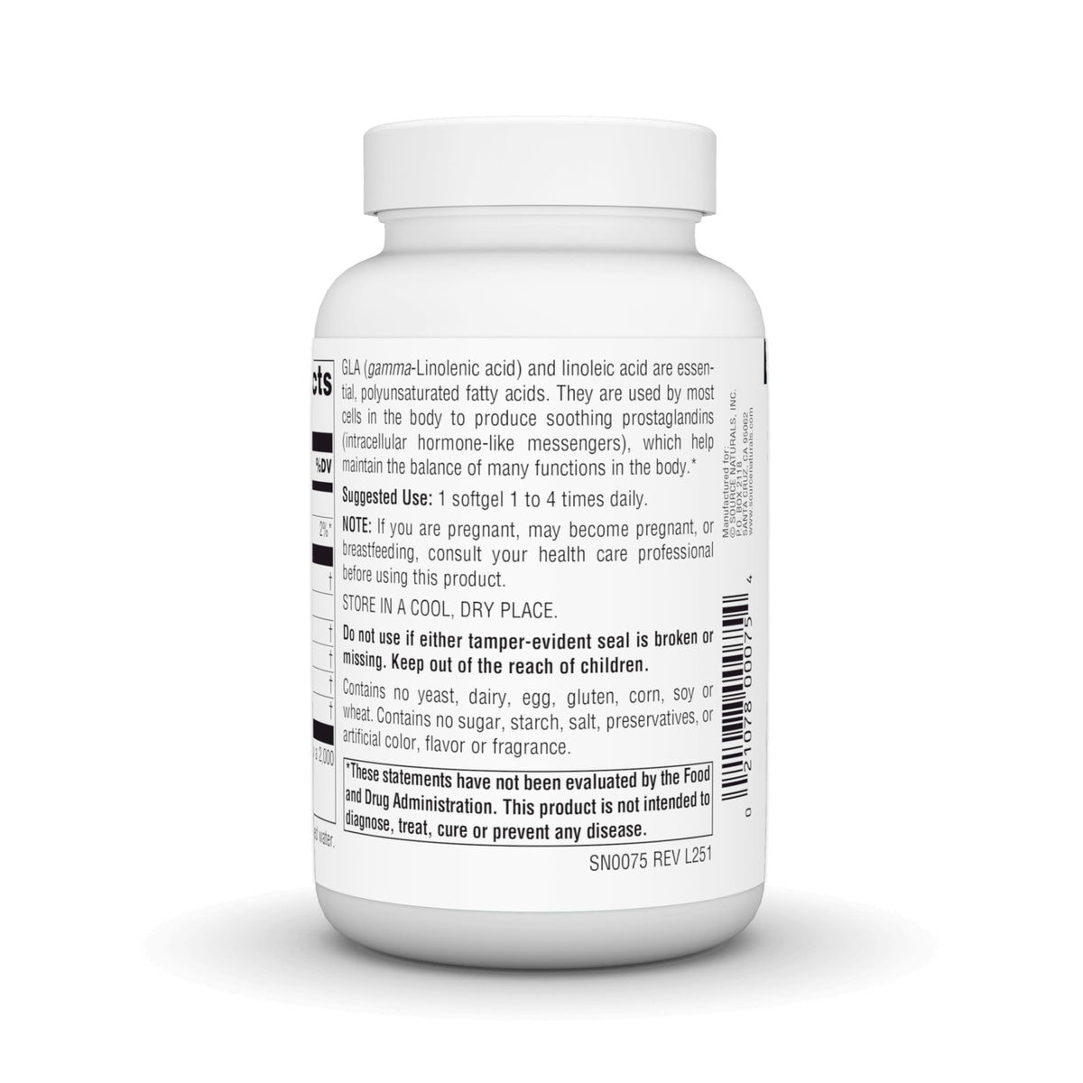 USA imported Source Naturals evening primrose oil 135mg GLA dietary supplement