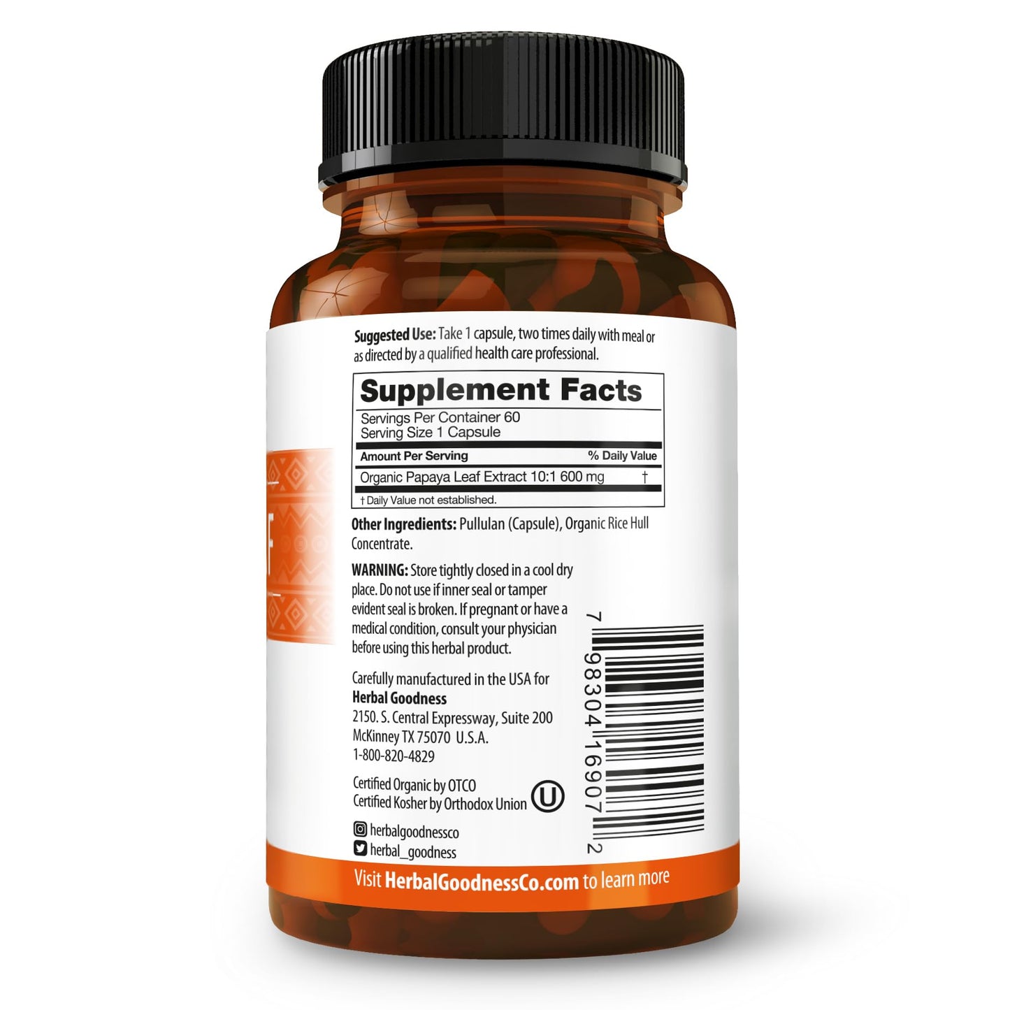 Herbal Goodness Papaya Leaf Extract 10:1 strength details