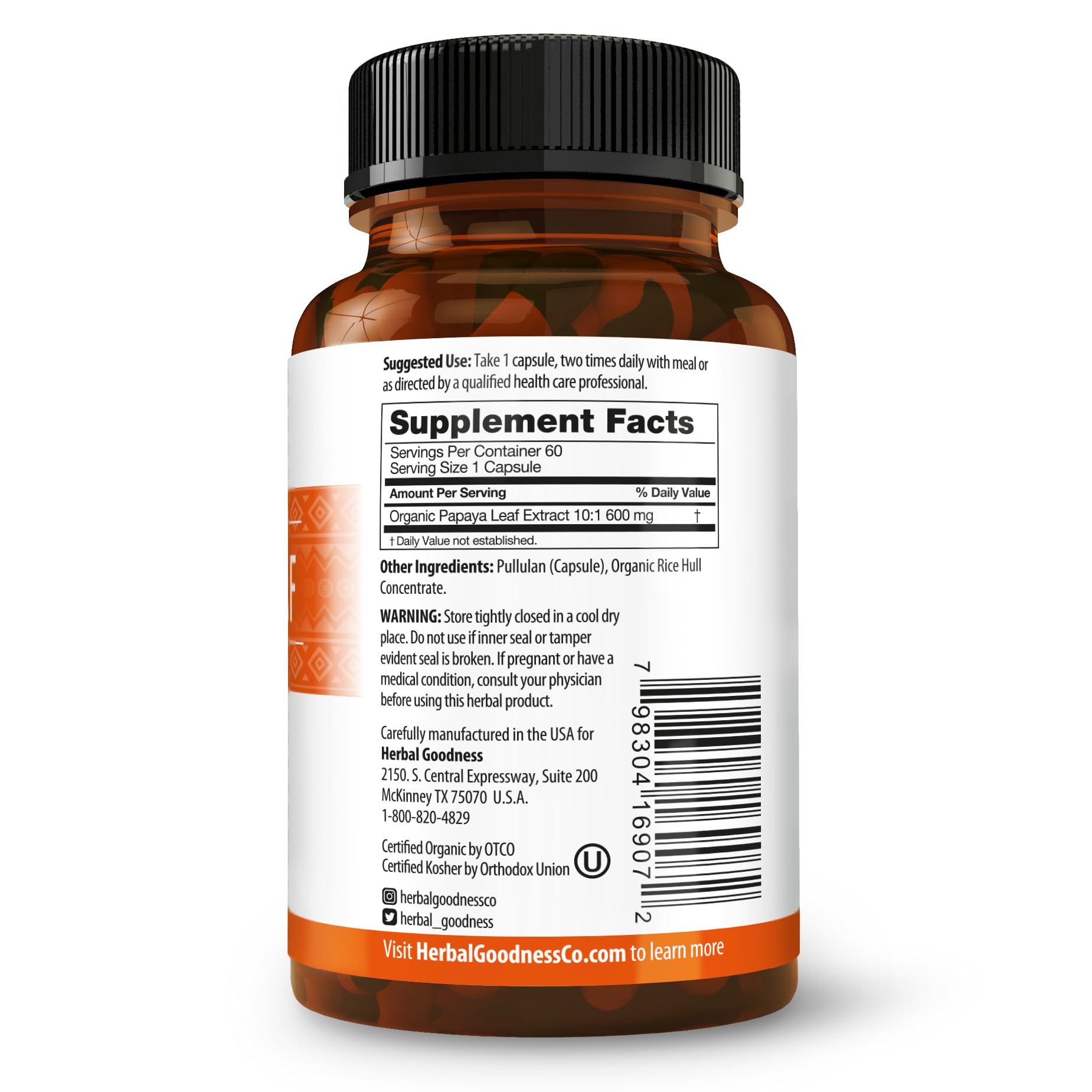 Herbal Goodness Papaya Leaf Extract 10:1 strength details
