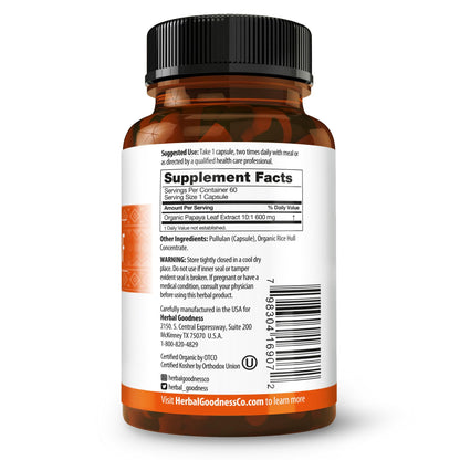 Herbal Goodness Papaya Leaf Extract 10:1 strength details