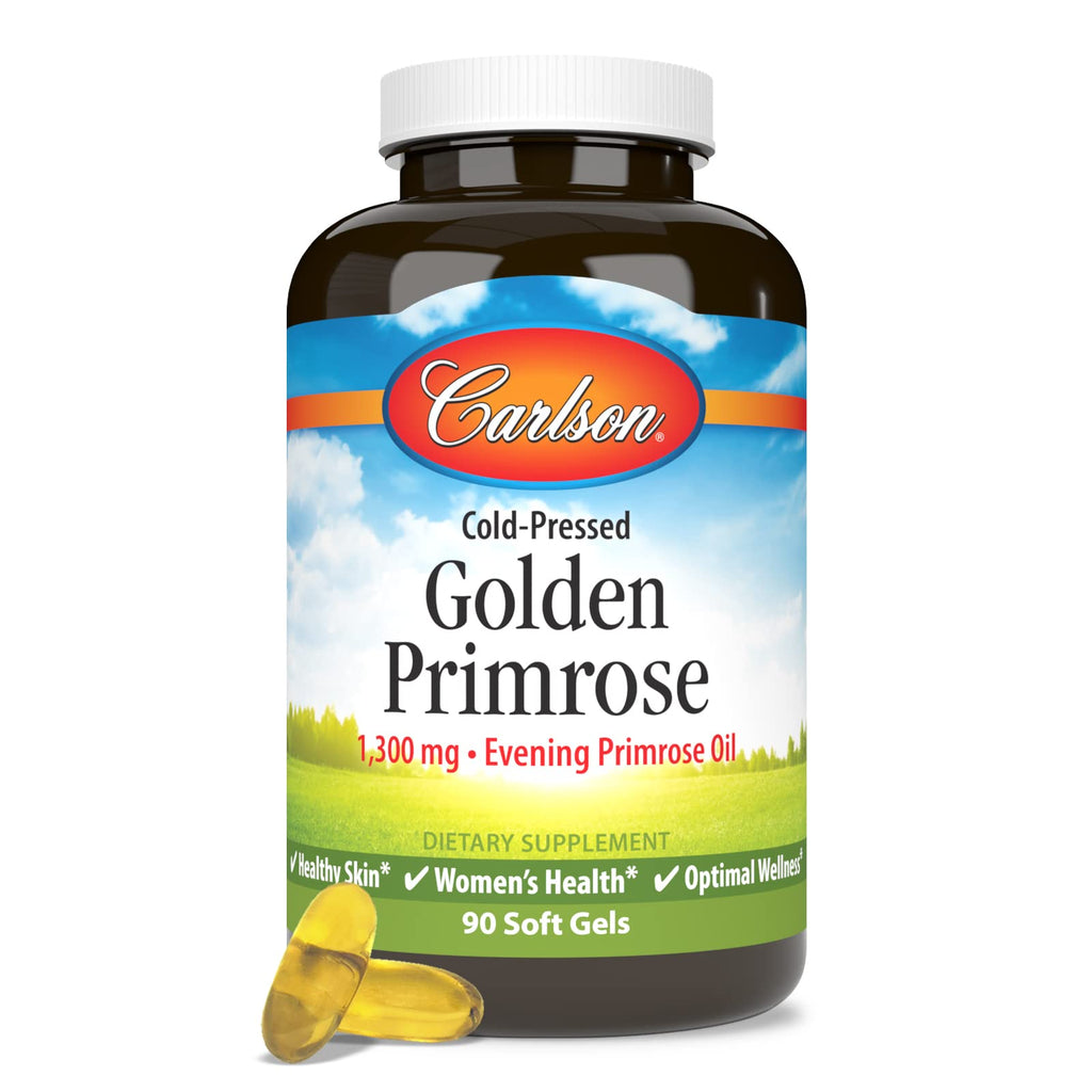 Carlson Golden Primrose omega six fatty acids supplement bottle display