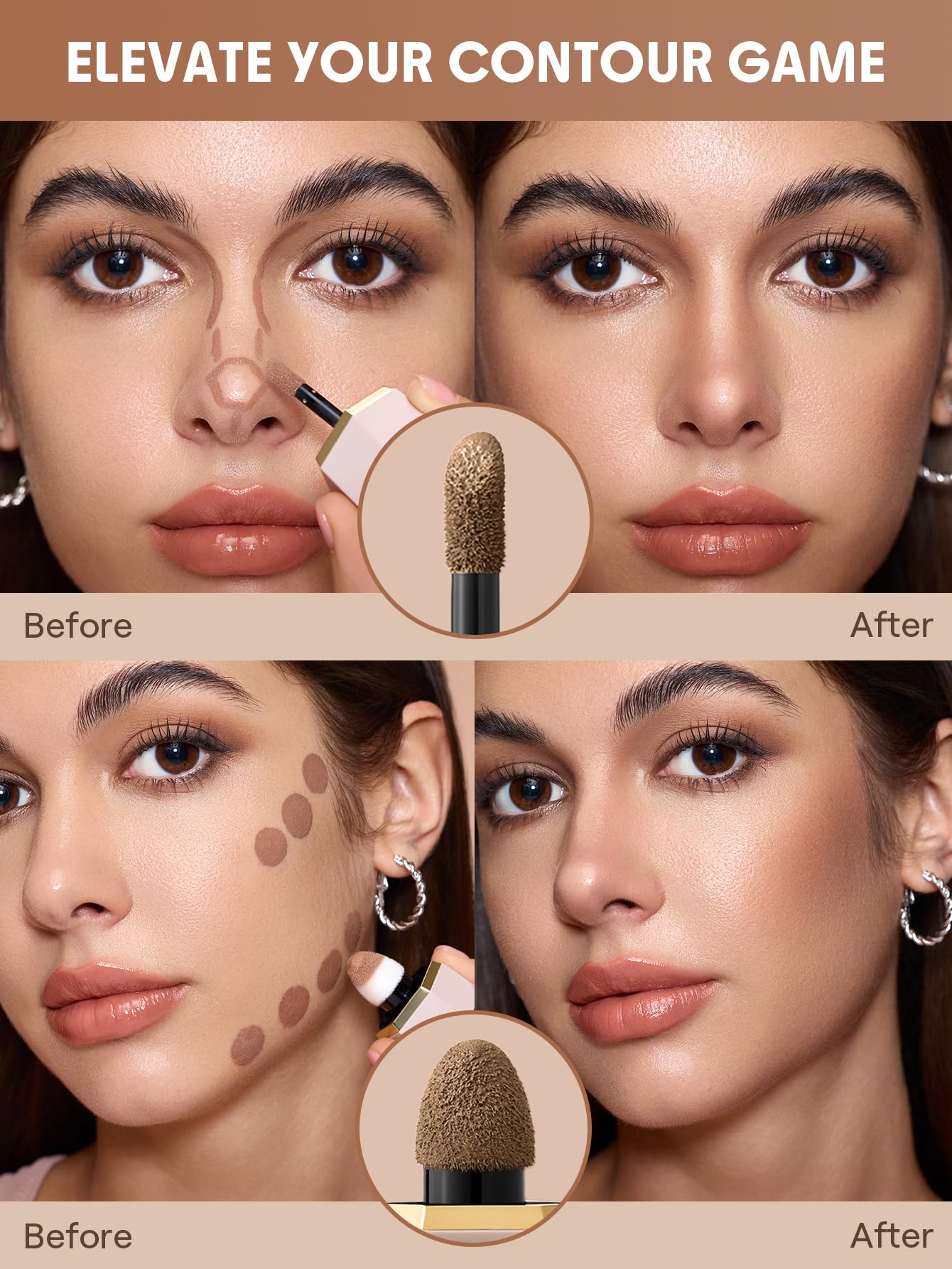 Built in blending sponge on the cap of the SHEGLAM contour duo.