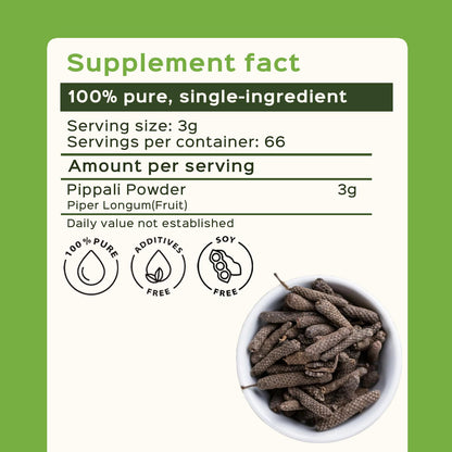 Pure Pippali fruit powder for respiratory tonic benefits