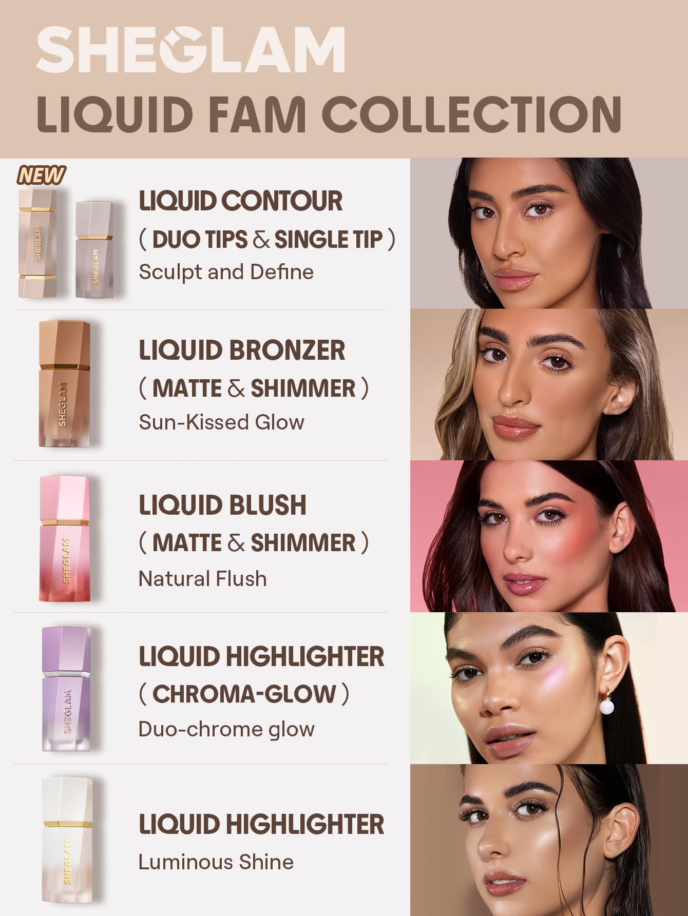 Full packaging of the authentic USA imported SHEGLAM liquid contour duo.