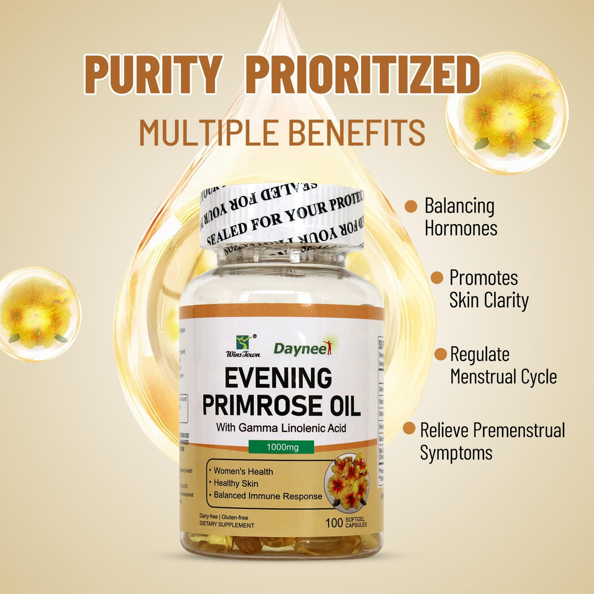 Wins Town Gamma Linolenic Acid capsules for women wellness