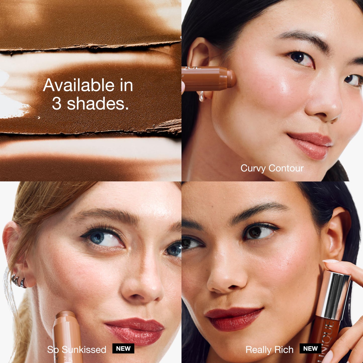 Swivel-up packaging of Clinique face sculpting stick in shade 01 Curvy Contour