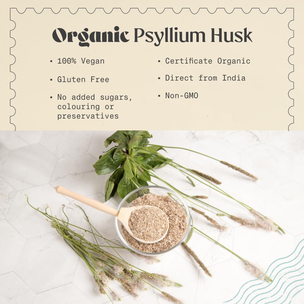 NaturaleBio organic psyllium husk fiber supplement label