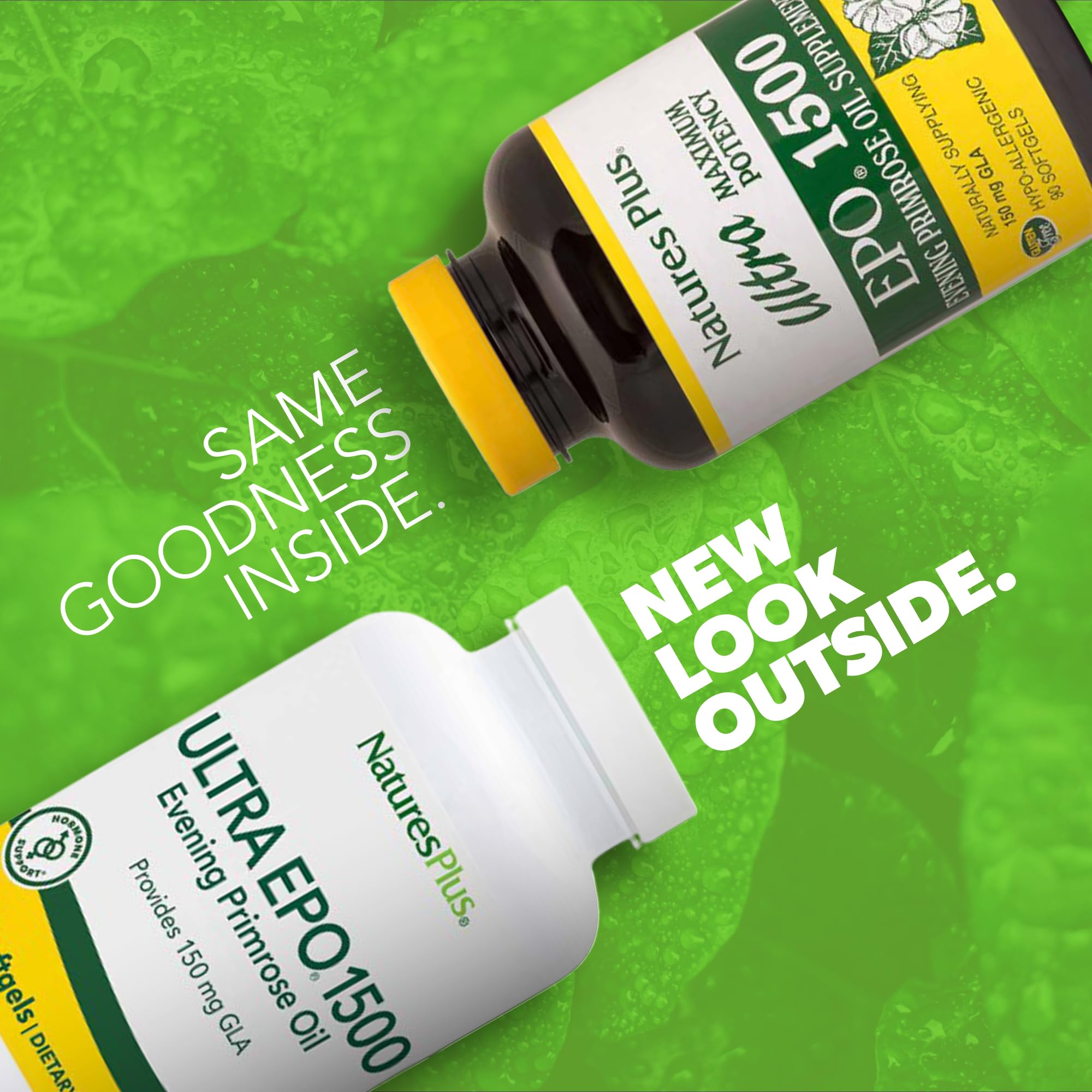 Nature's Plus Ultra EPO 1500 maximum strength nutritional information panel showing gamma linolenic acid content