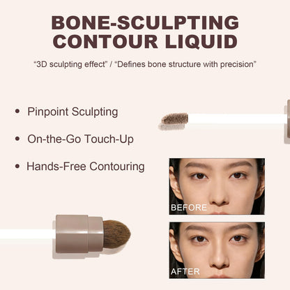 Liquid cream swatch of Okerker contour makeup in shade 01 Cool Ash Taupe on fair skin.