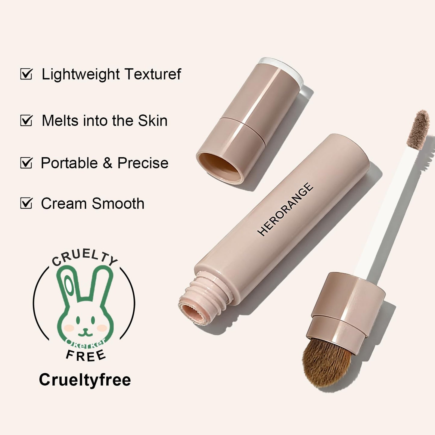 Okerker liquid contour stick displaying the tapered precision applicator tip for detailed nose shadowing.