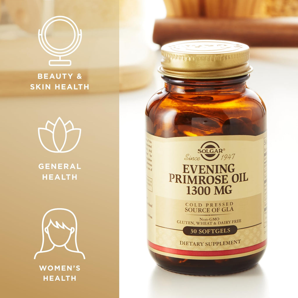 Solgar cold pressed evening primrose oil softgel capsules
