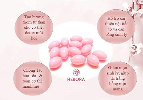 Hebora female hormone support capsules showing full packaging layout and product authenticity seals