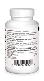Source Naturals Evening Primrose Oil dietary supplement nutrition facts label detailing GLA yield