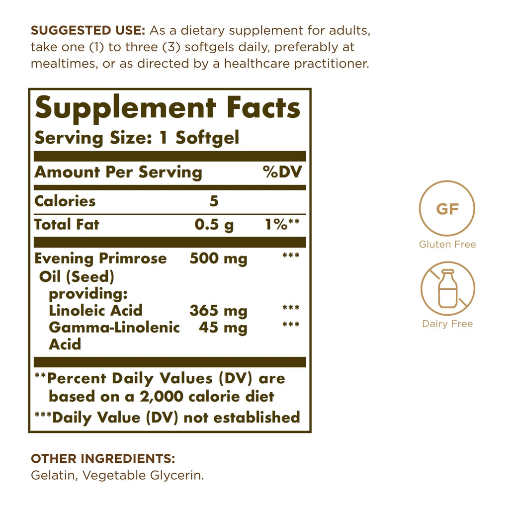 Authentic imported Solgar evening primrose oil two pack 360 softgels dietary supplement.