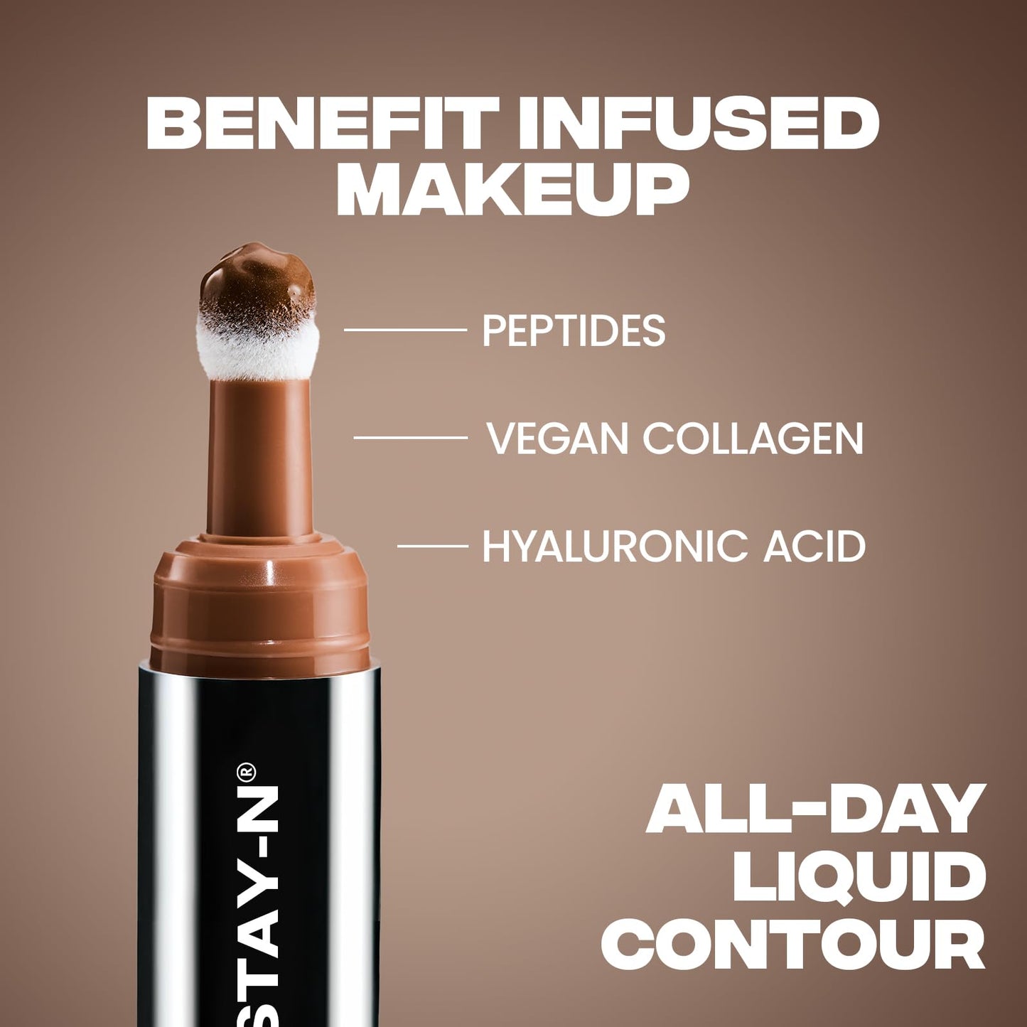 Sacheu liquid contour cream applied on cheekbones for a sculpted makeup look.