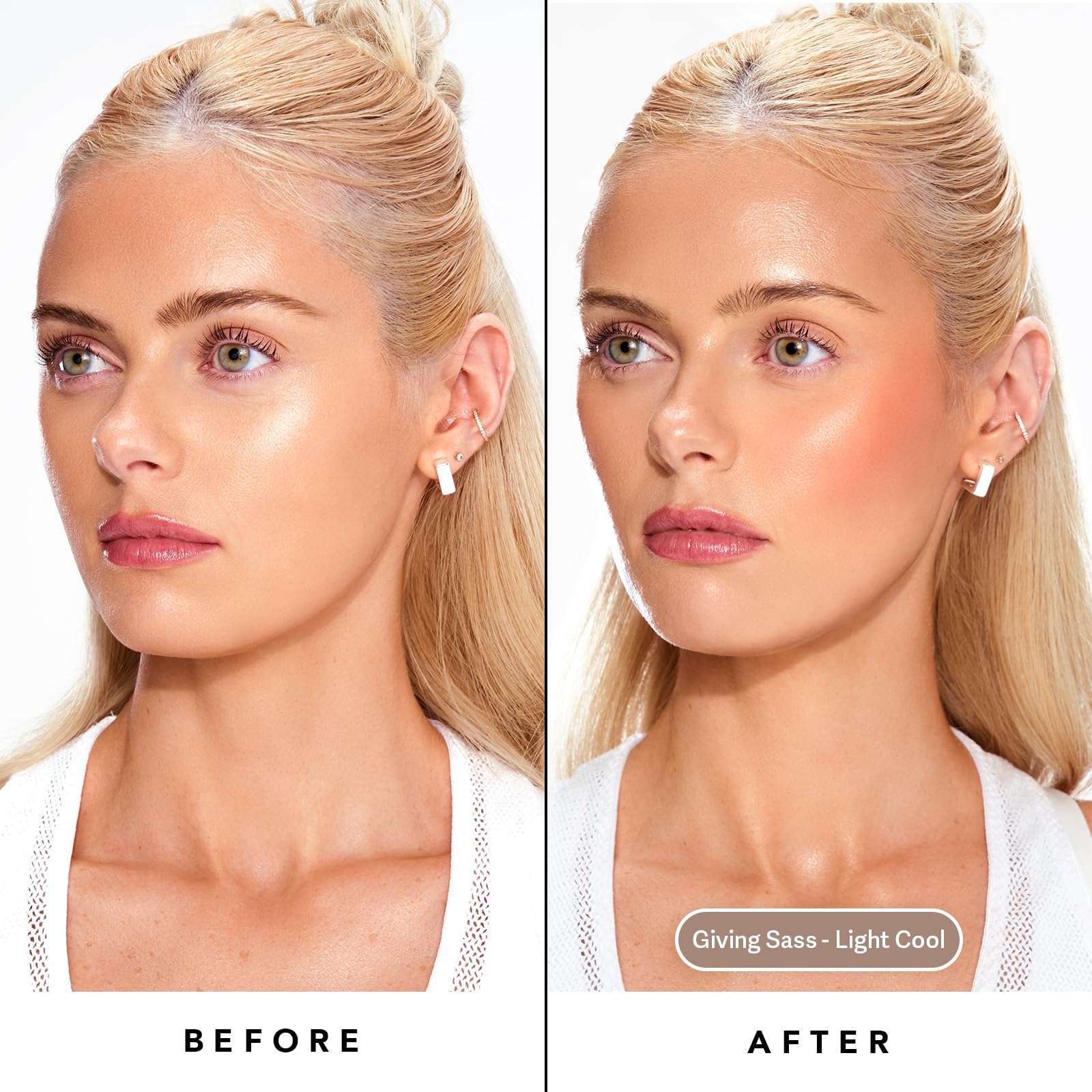 Sacheu transfer resistant satin finish liquid contour blending out smoothly.