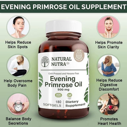 Natural Nutra essential fatty acids softgels packaging showing one hundred eighty count