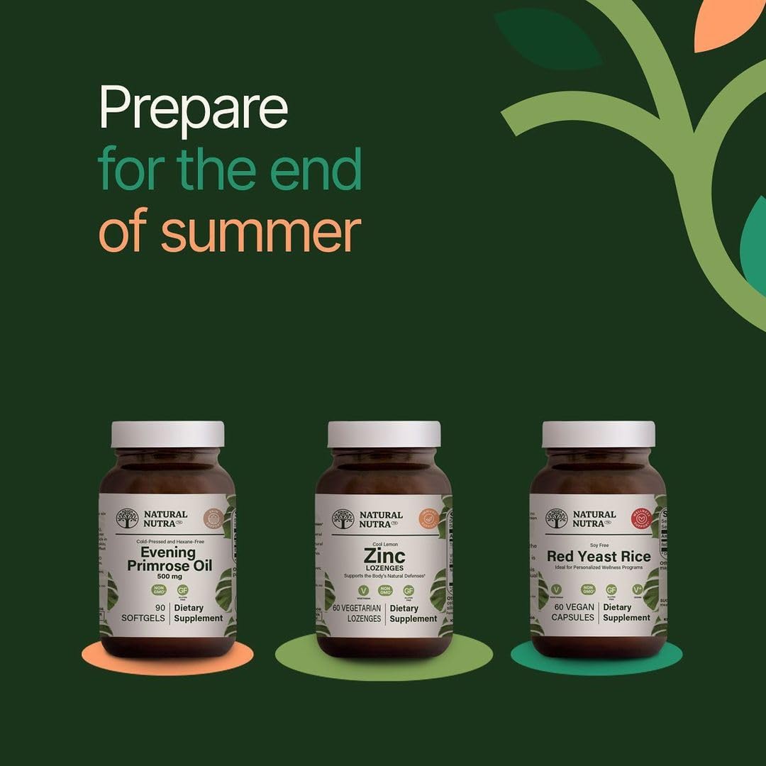 Natural Nutra evening primrose oil five hundred milligrams bottle side panel showing purity information