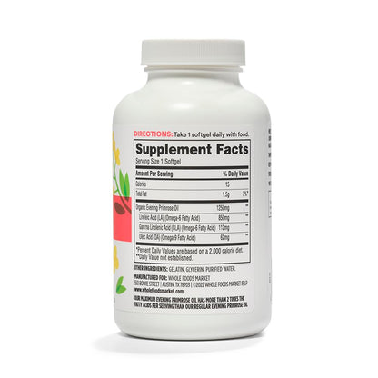 Imported USA evening primrose oil 1250mg cold pressed hexane free softgels