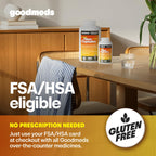 Side profile of GoodMeds psyllium husk fiber capsules bottle