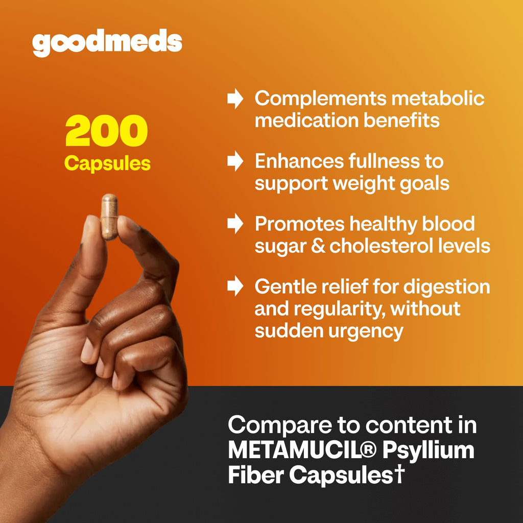 GoodMeds colon support fiber supplement 200 count packaging