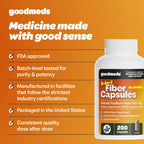 Top view of GoodMeds psyllium husk fiber capsules bottle cap