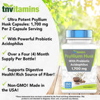 Tnvitamins Psyllium Husk dietary fiber supplement bottle