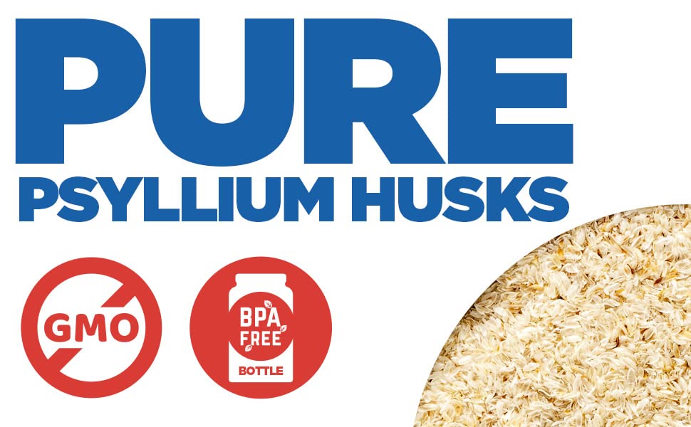 Side view of Yerba Prima 340 gram psyllium husk jar