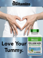Side profile of Tnvitamins Psyllium Husk Capsules bottle