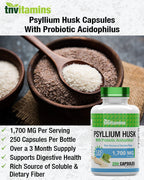 Tnvitamins Psyllium Husk Capsules daily fiber support