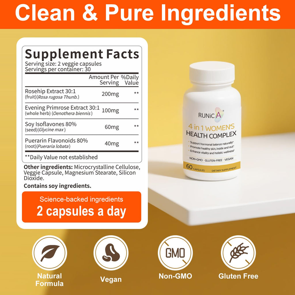 RUNICA plant based hormone balance formula for hot flashes relief