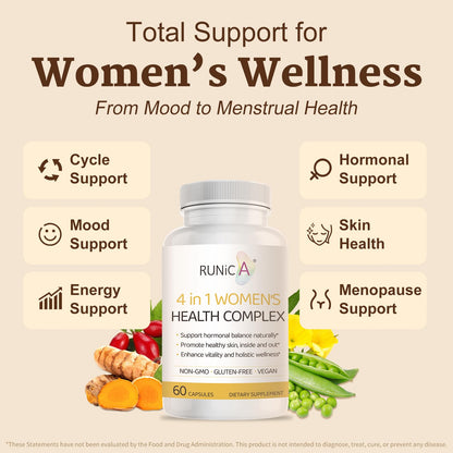 RUNICA vegan female health supplement showing capsule count and details