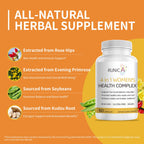 RUNICA evening primrose and rosehip hormone balancing formula side label