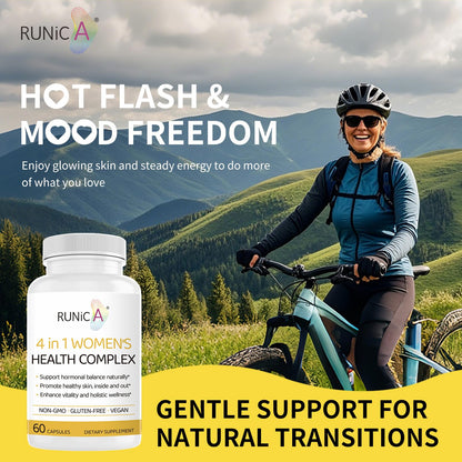 RUNICA non GMO gluten free hormone stabilization capsules close up view