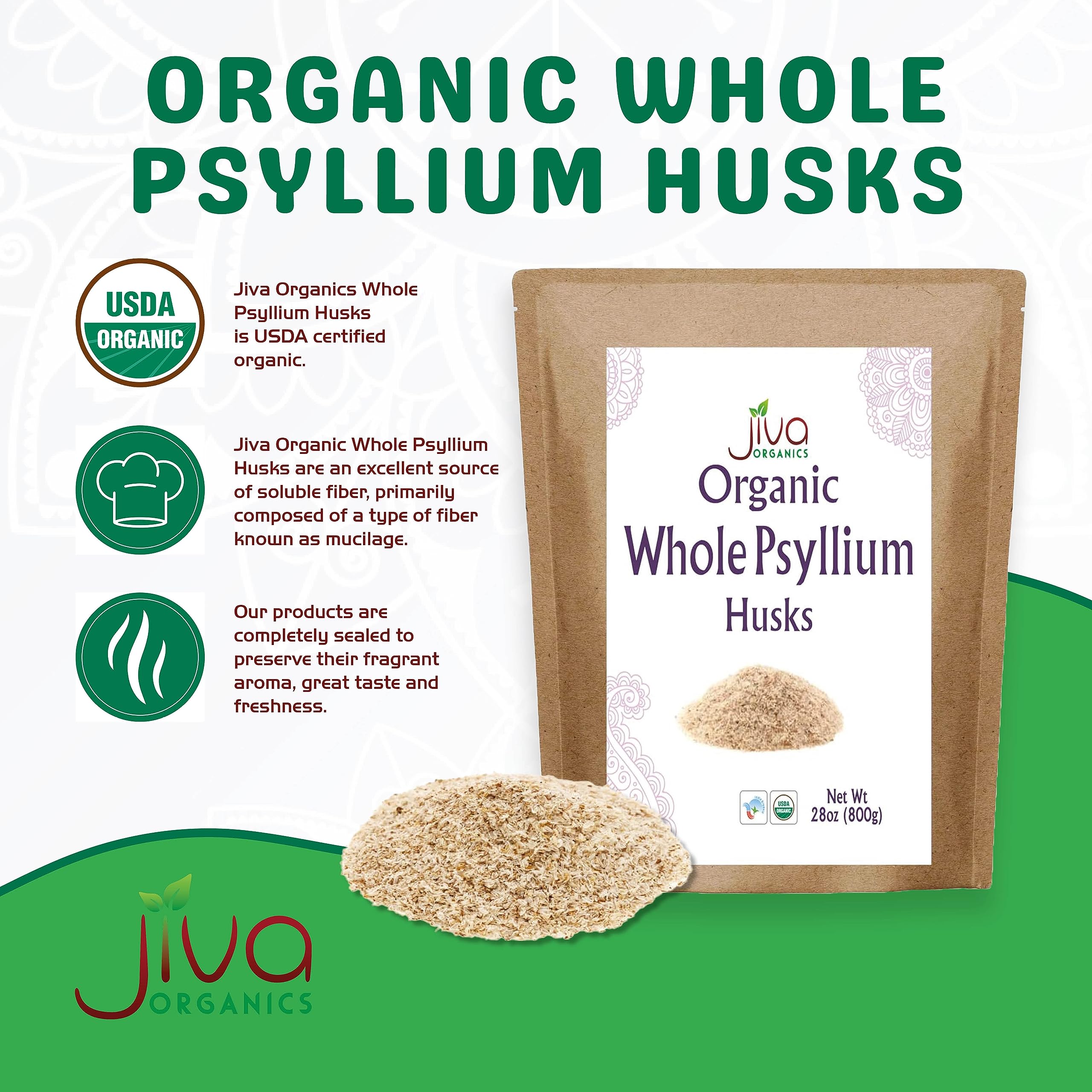 Jiva Organics Isabgol packaging details