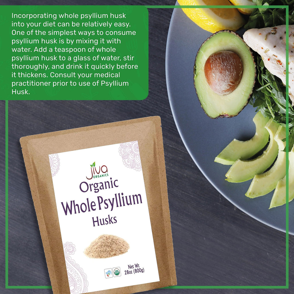 USDA Organic certified label on Jiva Psyllium Husk bag