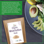 USDA Organic certified label on Jiva Psyllium Husk bag