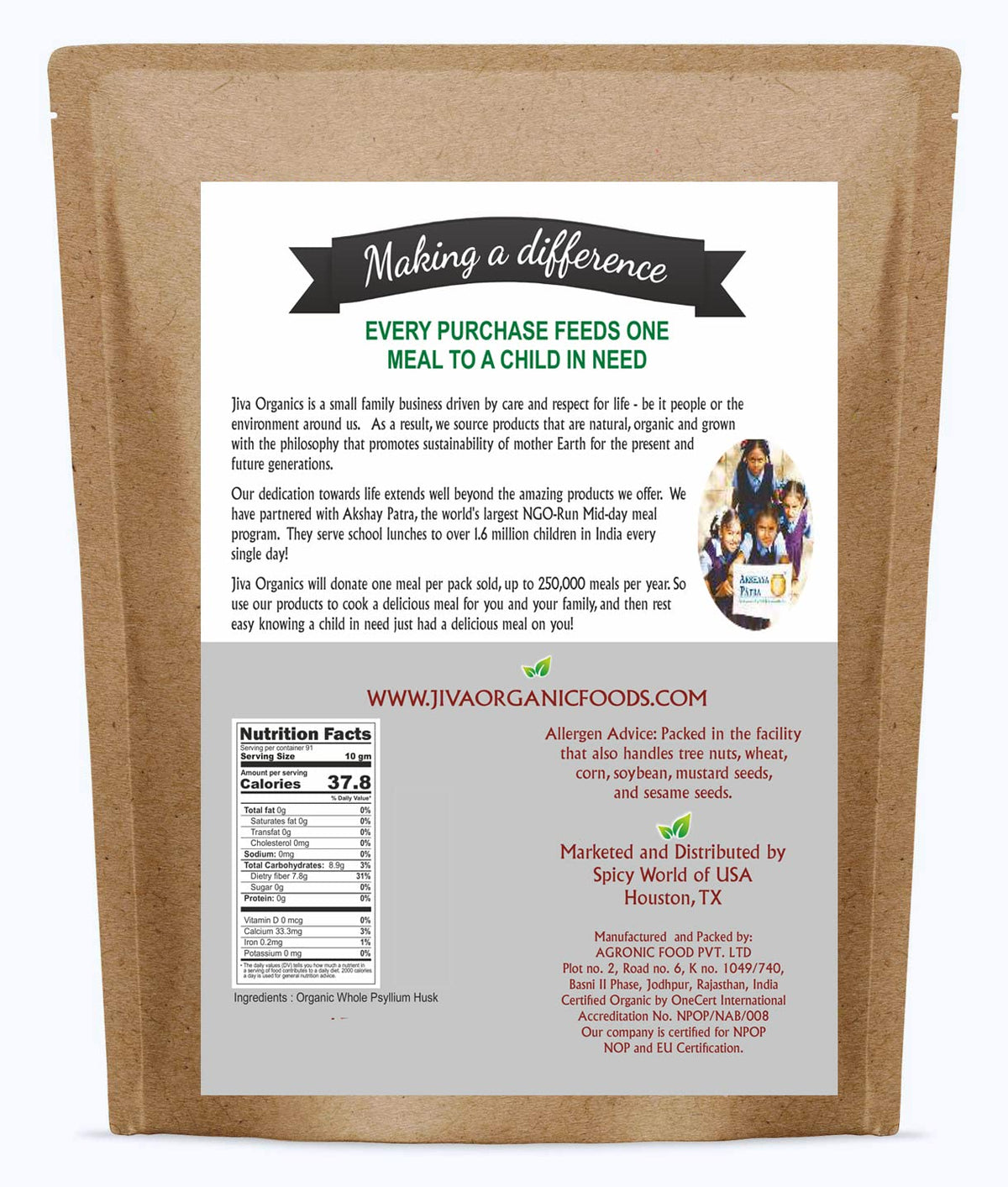 Premium quality Jiva Organics psyllium husk powder