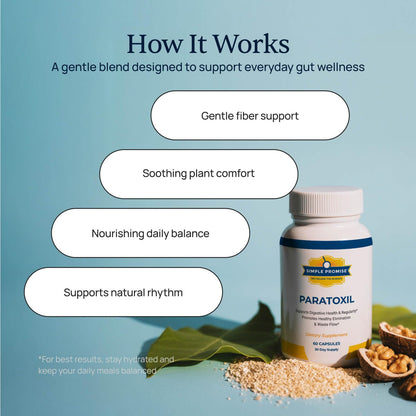 Simple Promise Paratoxil capsules for gut health