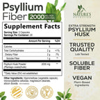 Natures Nutrition Psyllium Husk dietary supplement bottle label