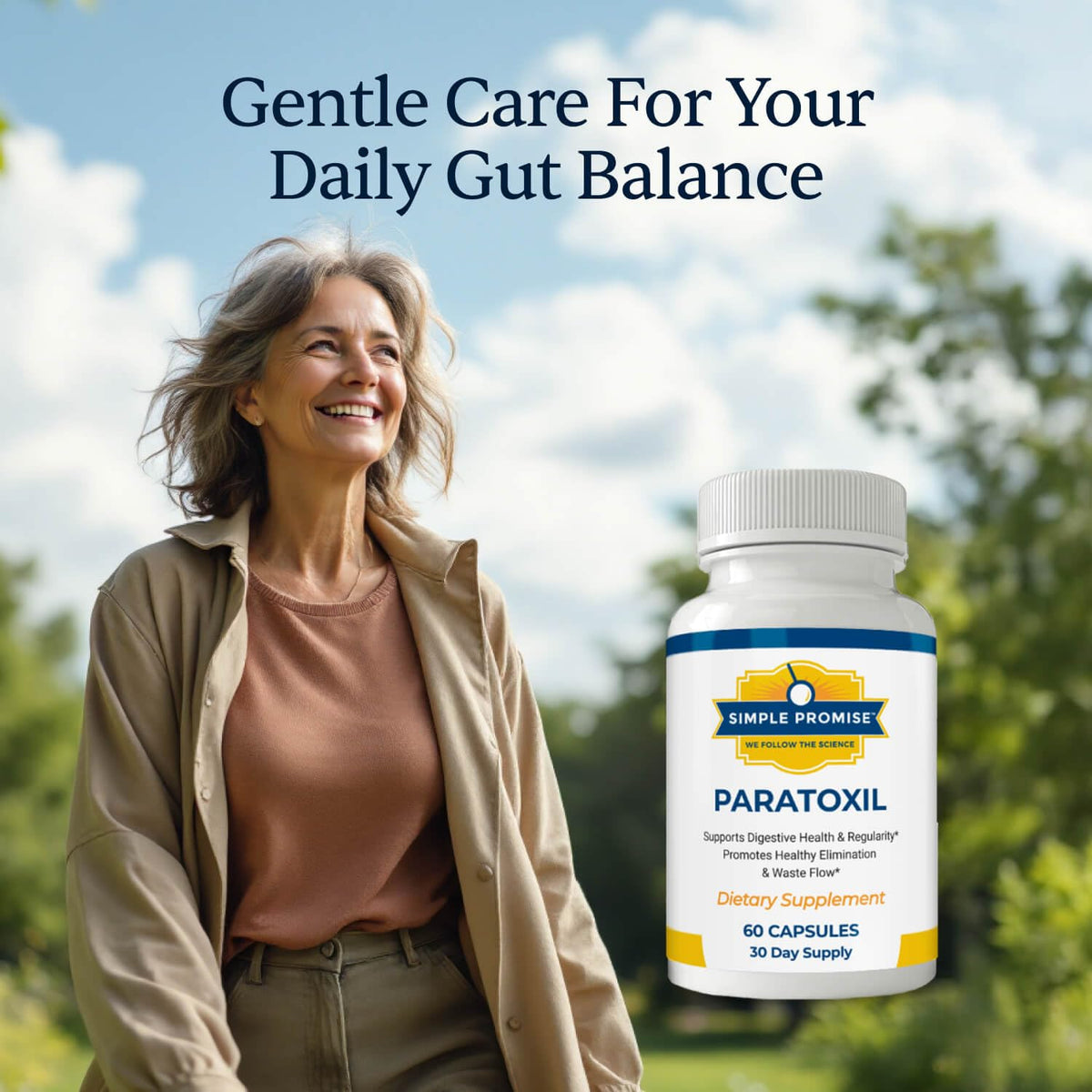 Simple Promise Paratoxil bottle top and branding detail