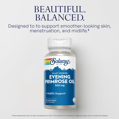 Cold pressed solvent free evening primrose oil supplement for women wellness