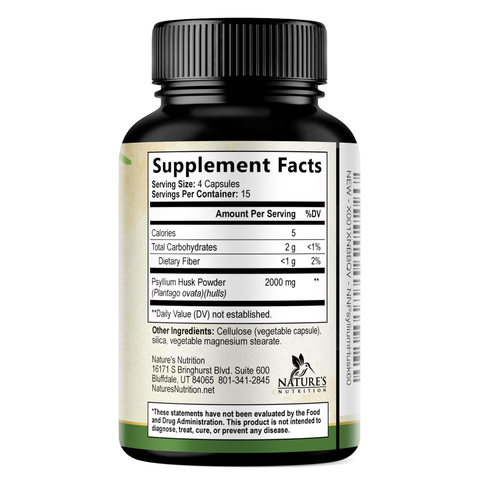 Nature Nutrition psyllium fiber supplement for regular digestion