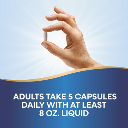 Nature's Way Fiber Fusion Daily container alongside a glass of water showing recommended hydration pairing.