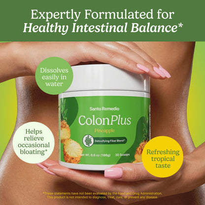 Santo Remedio Colon Plus powder supplement texture and color