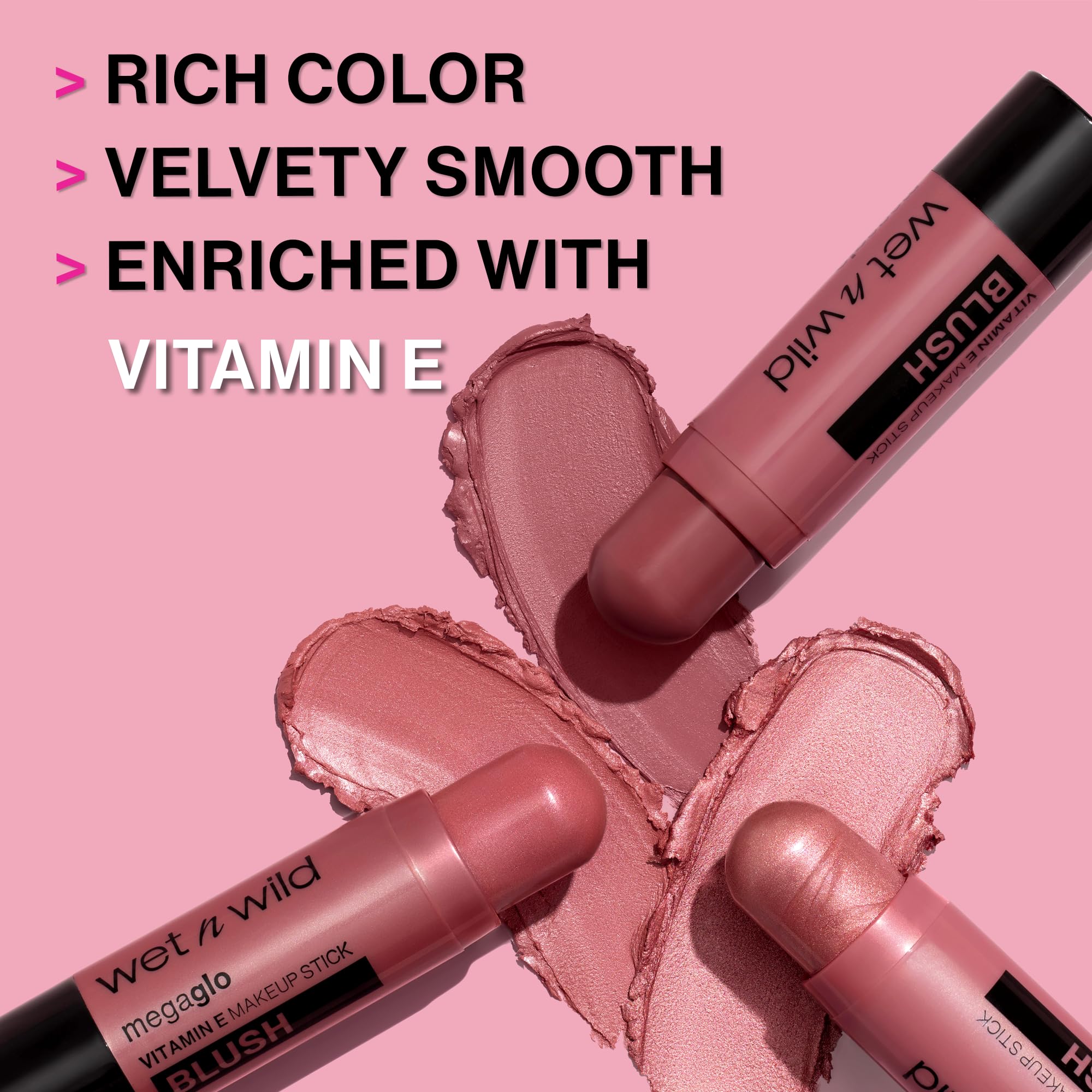 Wet N Wild multitasking makeup stick applied on cheeks for a natural flush