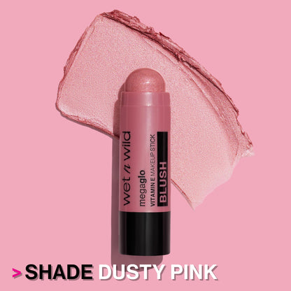 Retractable Wet N Wild blush stick showing the product texture