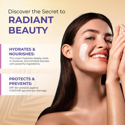 Caresilk daily defense sunscreen bottle displaying hyaluronic acid and peptide ingredients.